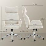 Chaise bureau ergonomique, fauteuil de bureau pivotant, hauteur réglable, appui-tête réglable, fonction bascule, gris