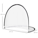 Cage de Football système Pop Up avec sac de transport et piquets de fixation dim. 247L x 203l x 201,5H cm noir et blanc