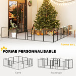 Parc pour chien enclos chien 12 panneaux modulable et pliable acier 2 portes pour chiot intérieur extérieur 60H cm noir