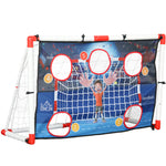 Cage de handball enfant exterieur but 5 zones cibles ballon de handball gonflable pompe 116 x 48 x 76 cm blanc