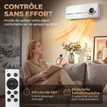 Chauffage mural en céramique 1000/2000W, radiateur électrique, ventilateur, thermostat, minuterie, 50x18,6x12,9cm, blanc
