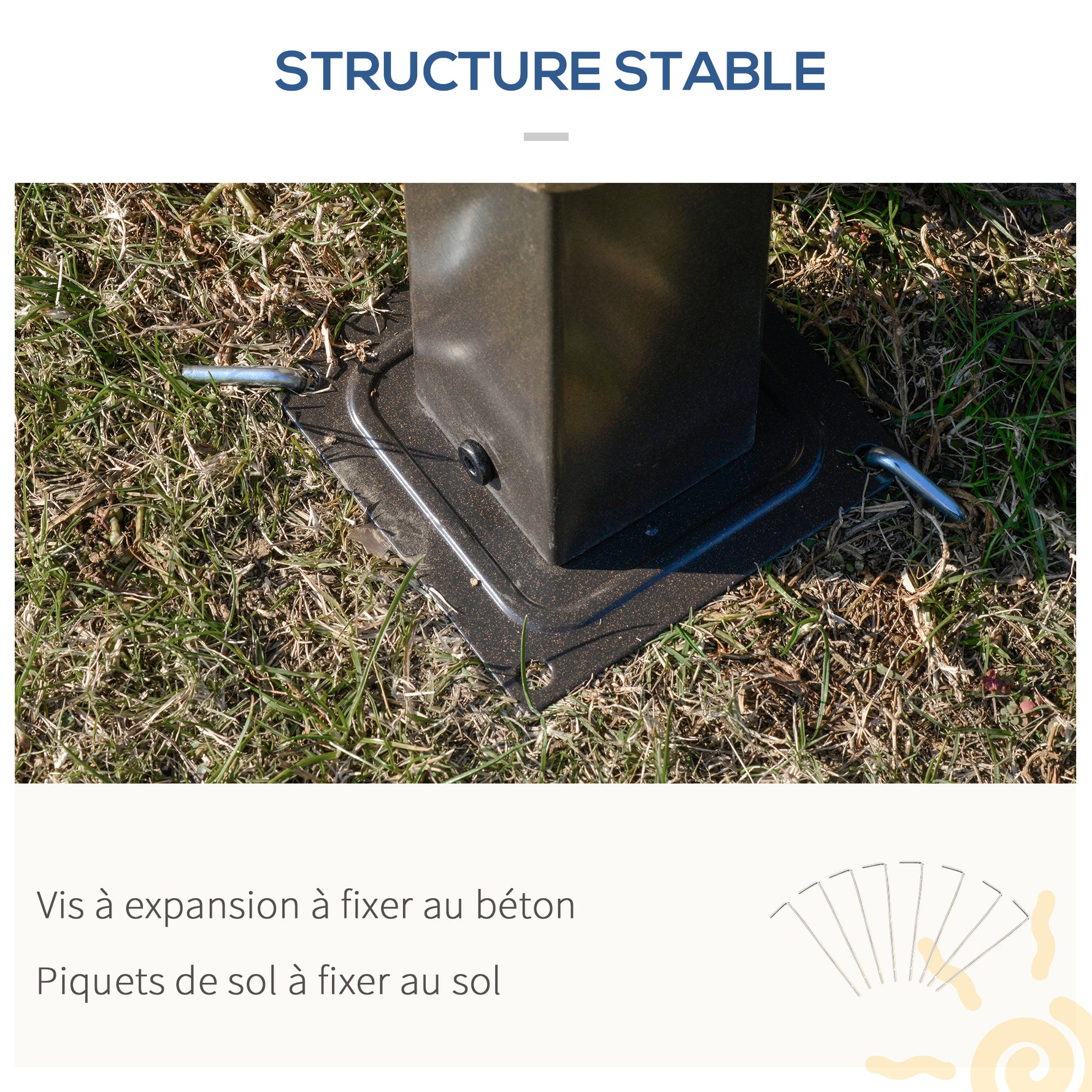 Tonnelle de jardin pour terrasse avec 4 parois latérales double toit protection solaire 3 x 3 m gris
