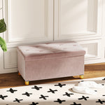 Panca contenitore fondo letto pieghevole volume 67 L capacità di carico 120 kg con coperchio 76L x 38P x 38A cm rosa