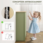 Meuble à chaussures 12 paires, armoire à chaussures étroite avec 2 tiroirs rabattables et étagères réglables, vert