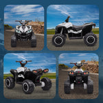 Elektrisches Kinder-Quad-Buggy 12 V 6 km/h max. Leuchteffekte Kindersitz für 3-5 Jahre Metall PP schwarz weiß
