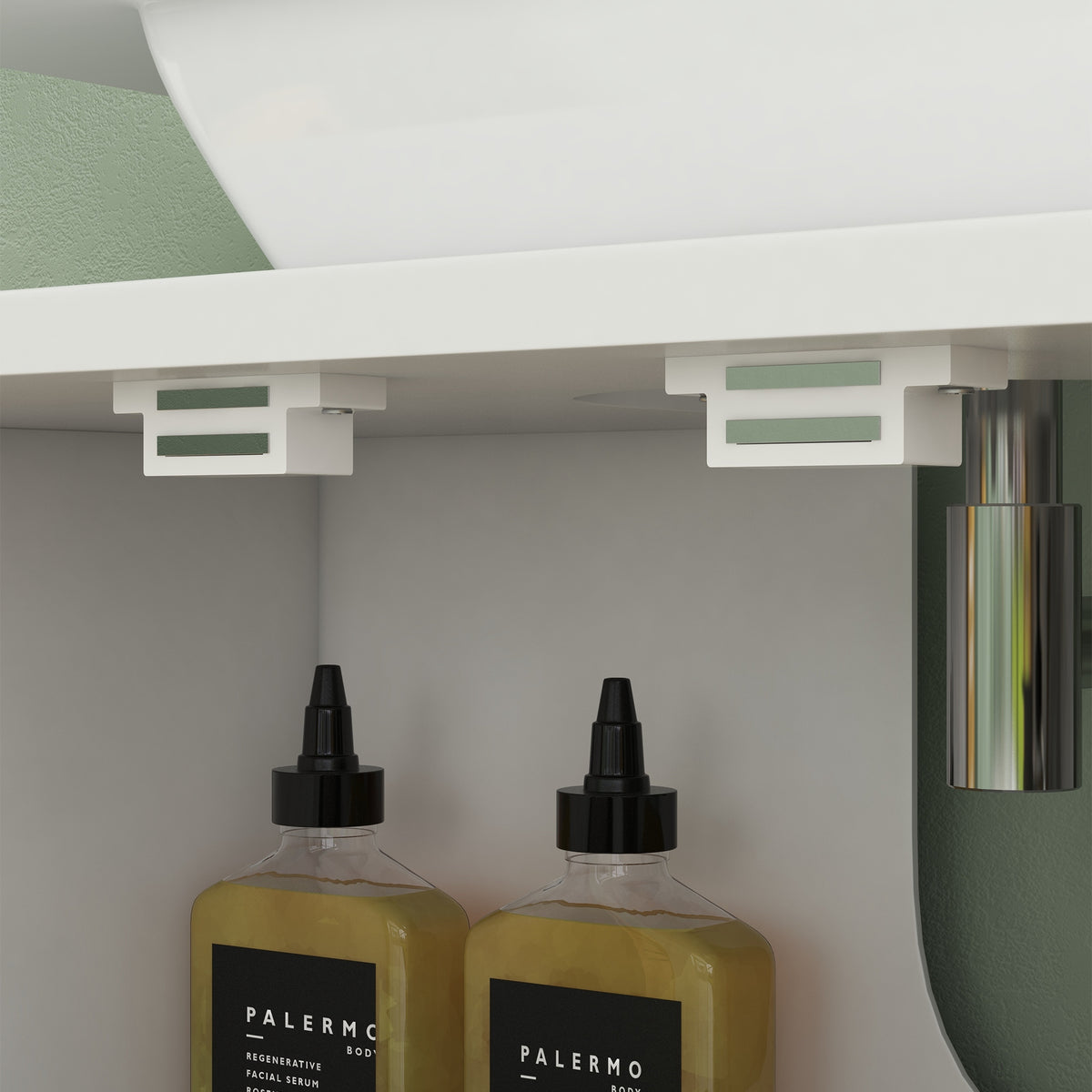 Meuble sous vasque de salle de bain 2 portes étagère réglable armoire de rangement pour lavabo 60x30x60 cm bambou blanc