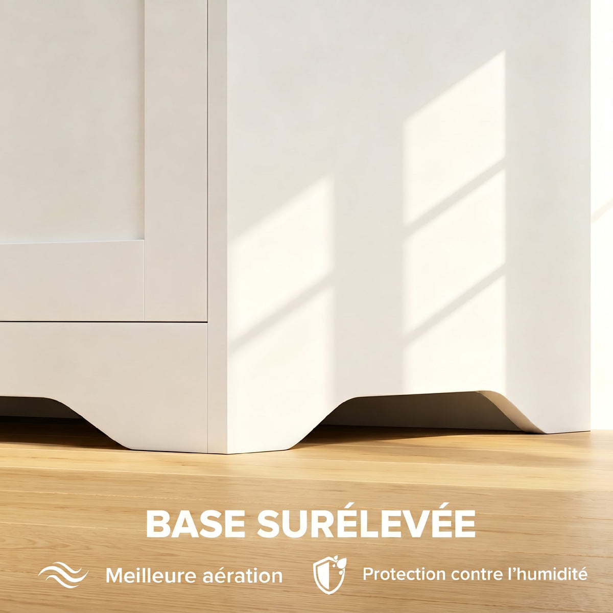 Coffre de Rangement 136 L, Banc Coffre avec 2 Charnières de Sécurité et Design Sans Poignée, 100 x 40 x 45 cm, Blanc