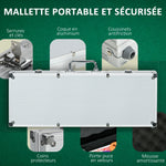 Mallette de Poker Coffret de Poker Complet avec 500 jetons 5 dés 2 Jeux de Cartes 3 boutons 1 Tapis en Feutre