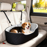 Siège auto pour chien avec ceinture de sécurité et fixation siège de voiture pour chien rembourré 77 x 43 x 28 cm noir