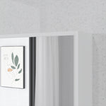 Armoire murale salle de bain avec miroir, meuble salle de bain, 5 compartiments et étagère réglable, 60x15x76cm, blanc