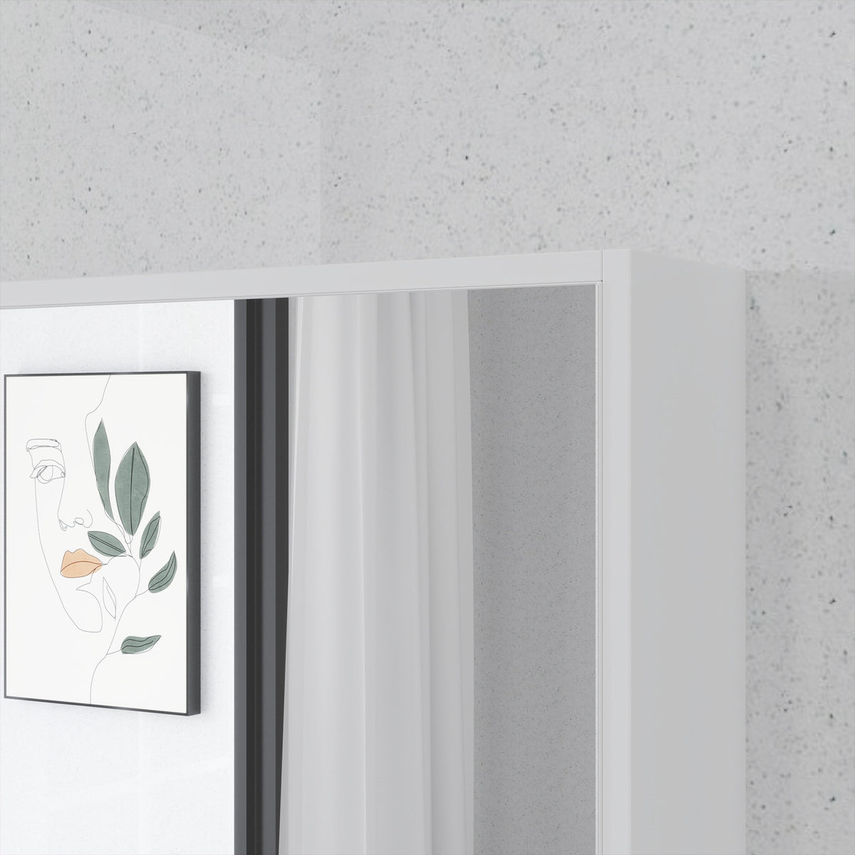 Armoire murale salle de bain avec miroir, meuble salle de bain, 5 compartiments et étagère réglable, 60x15x76cm, blanc