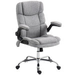Fauteuil de bureau massant et chauffant, chaise de bureau ergonomique avec hauteur réglable, fonction à bascule, gris