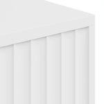 Mobile TV sospeso galleggiante 140cm con illuminazione LED e prese, 2 ante scanalate e ripiano regolabile, bianco