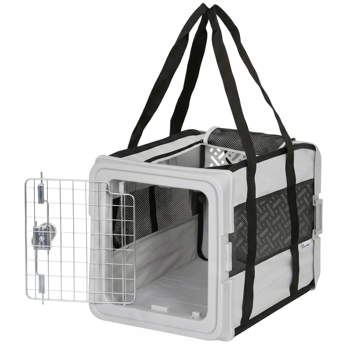Sac de Transport pour Chat et Chien Pliable Tissu 300D Jusqu'à 10 kg 49,5 x 34 x 35,5 cm Gris
