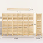 Paravent intérieur en bois 4 panneaux 160 x 170 cm, séparateur de pièce pliable 3 étagères, bois naturel effet brûlé