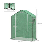 Bâche de remplacement pour serre de jardin 140 x 73 x 190 cm avec fenêtre, porte anti-UV pour le jardin - Vert