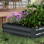 Lot de 2 carré potager de jardin dim. 100L x 100l x 30H cm - tôle d'acier ondulée gris foncé