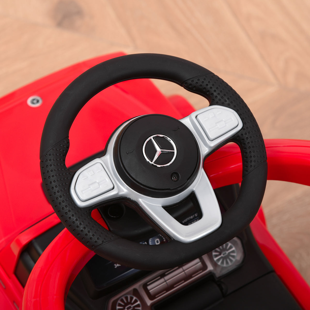 Porteur Enfants Voiture Enfant Multi-équipée 12-36 Mois klaxon Marche-Pieds, Garde-Corps et ombrelle Rouge