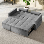 Canapé convertible 2 places 3 en 1 canapé-lit avec lit gigogne double dossier réglable 2 coussins 80,5x137,5x84cm gris-9