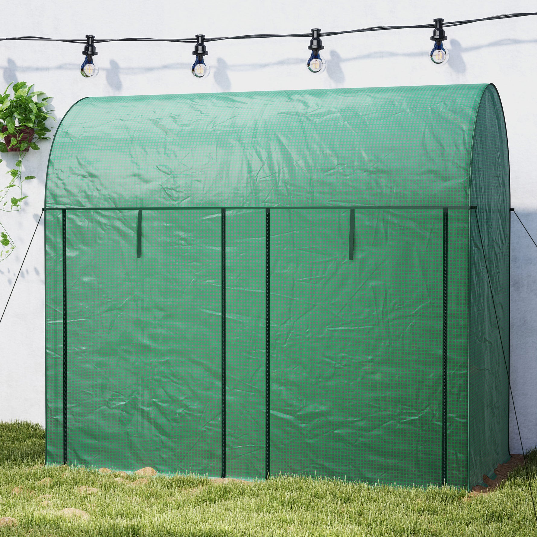 Serre de jardin 2 m² serre à tomates 2 portes zippées enroulables acier PE haute densité anti-UV 2 x 1 x 1,78 m vert