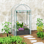 Mini serre de jardin serre balcon avec sac de plantation et housse en plastique renforcé, porte enroulable, transparente