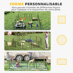 Parc pour chien, enclos chien 12 panneaux modulable et pliable, enclos portable en acier 60H cm avec porte, clôture pour chat, chiens de petit taille, intérieur et extérieur, gris