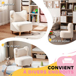 Fauteuil enfants canapé pour enfants avec dossier en forme ours, tissu en polaire teddy, 47 x 43 x 53 cm, beige