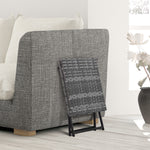 Table basse pliable de jardin style cosy chic dim. 40L x 40l x 40H cm métal époxy résine tressée imitation rotin gris