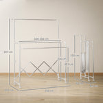 Séchoir à linge pliable étendoir linge intérieur à 3 barres réglables et 4 roulettes 104-150 x 103 x 145-197 cm argent