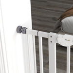 Barrière de sécurité animaux de 104,1H cm avec porte fermeture automatique système de double verrouillage blanc
