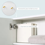 Armoire Miroir de Salle de Bain avec étagère 3 étagères latérales kit Installation Murale fourni en Bois Aspect Blanc