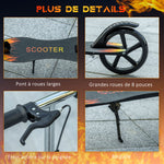 Trottinette pliable pour enfant avec guidon réglable en hauteur et double frein 86 x 35 x 93-103 cm noir