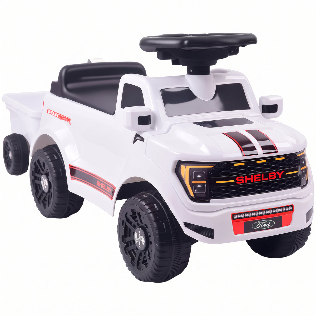 Shelby Ride-On Car for Kids, Backrest, Anti-Tip, Storage Compartment, 18-72 Months, 80x25.5x33cm, White