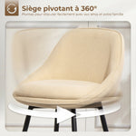 Lot de 2 tabourets de bar en tissu velours côtelé, chaises de bar avec dossier courbé, repose-pieds, 49x52x88cm, beige