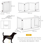 Barrière de sécurité barrière modulable pliable pour animaux de compagnie 4 panneaux en bois de pin massif 204 x 30 x 61 cm blanc