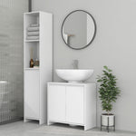 Meuble sous vasque 2 portes avec étagère réglable armoire de rangement pour lavabo 60l x 30P x 60H cm blanc