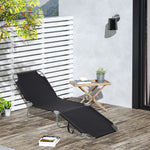 Bain de Soleil transat Pliable Dossier réglable Multipositions métal et Polyester Noir