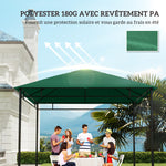 Toile de rechange pour pavillon toit de remplacement gazebo tissu polyester haute densité 180 g/m² anti-UV 3 x 3 m vert