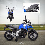 Moto électrique pour enfants moto porteur Honda pour enfants 3 à 6 ans avec musique, phares bleu