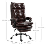 Fauteuil de bureau chaise de bureau ergonomique avec hauteur réglable dossier inclinable repose-pied rétractable marron