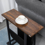 Tavolino da divano con portariviste struttura in acciaio design industriale 49 x 19 x 55 cm nero marrone scuro
