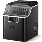 Macchina per il ghiaccio, 20 kg in 24h, 24 cubetti in 14-18 min, ice maker con funzione autopulente, 25,2x36x37,1cm, nero