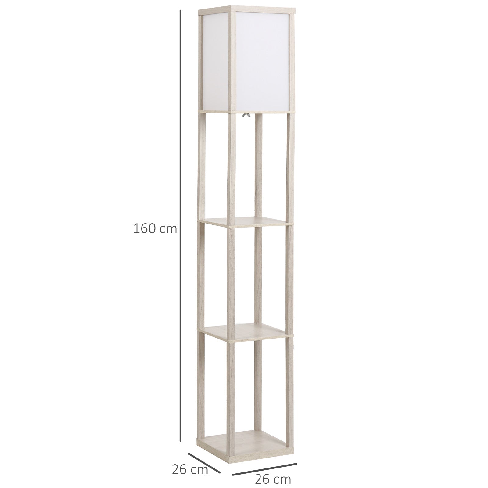 Apaindegiko zutargia 26L x 26l x 160H cm 3 apal 4 maila MDF haritza