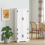 Buffet de cuisine armoire de cuisine contemporaine multi-rangements 2 placards 3 étagères MDF panneaux particules blanc
