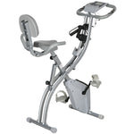 Vélo d'appartement pliant 8 niveaux de résistance magnétique dossier selle réglable poignées ergonomiques noir gris