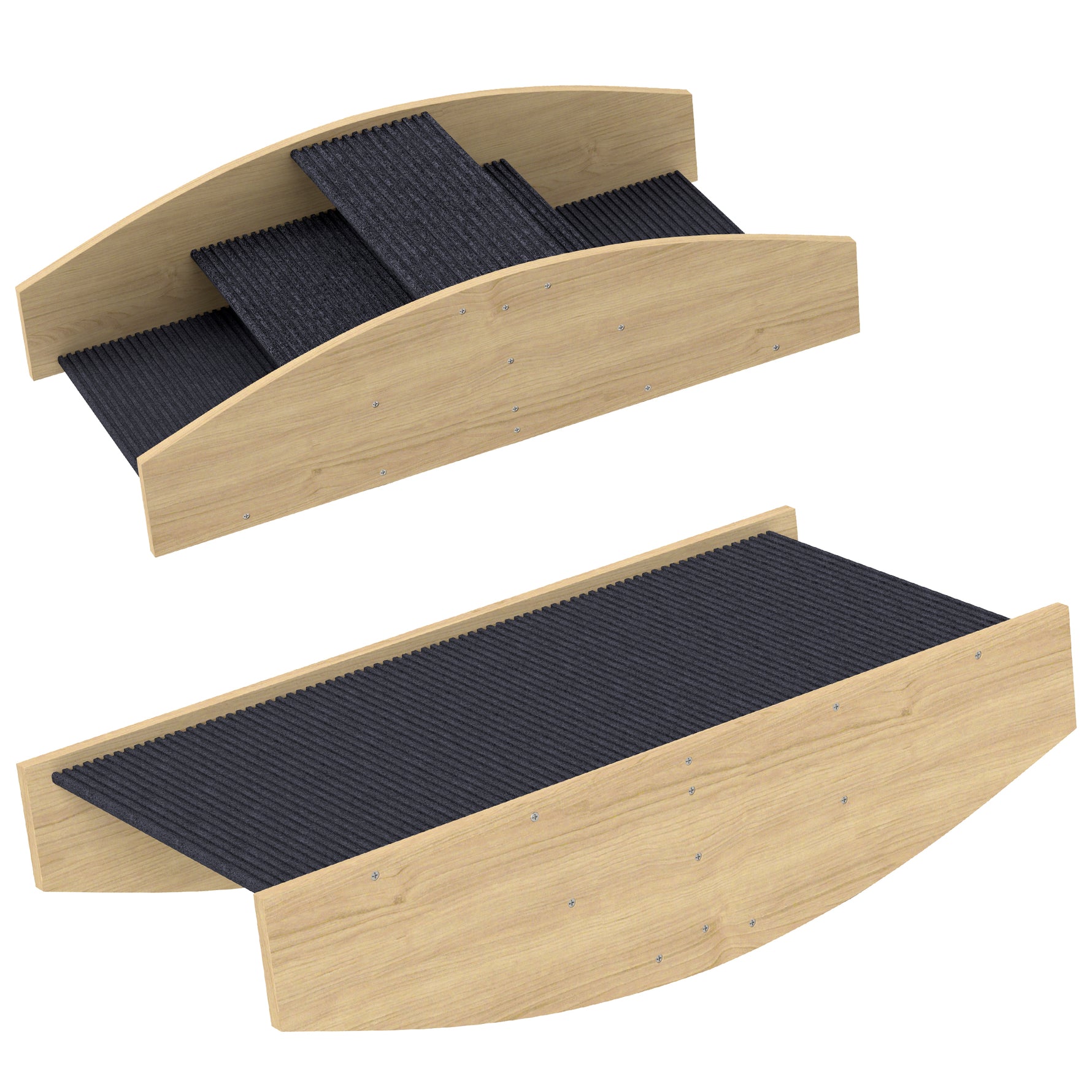 Bascule Chien Agility Réversible 2-en-1 Escalier pour Chien 3 Marches en Bois 80x39,5x20cm, Bois Naturel