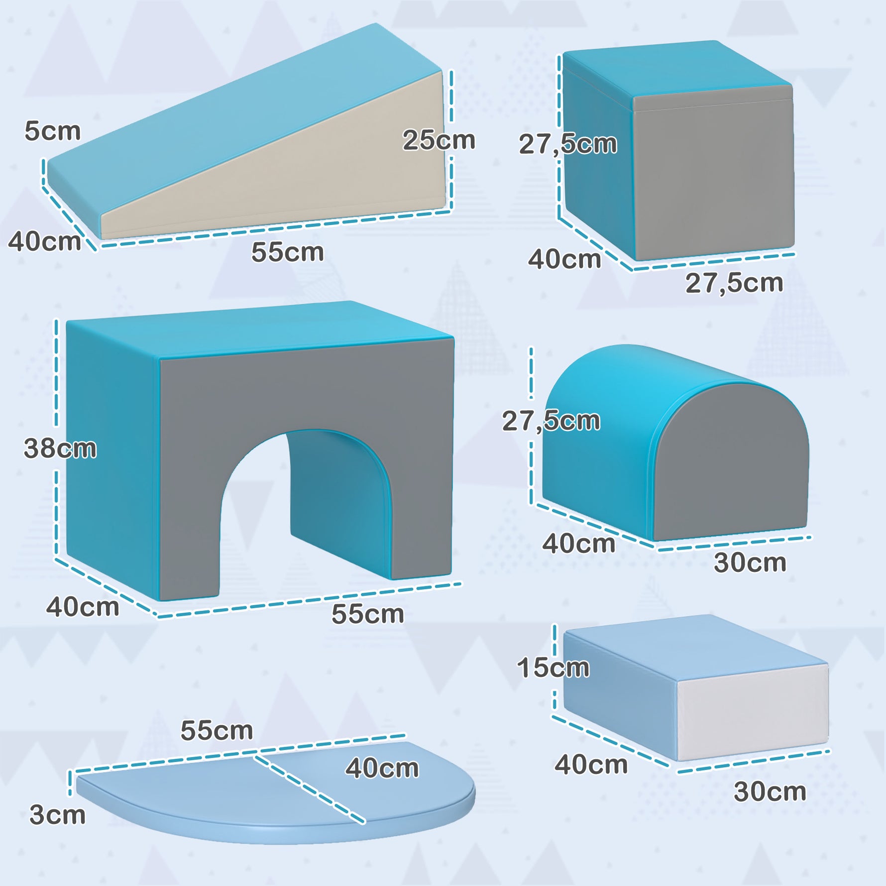 7PCS Module motricité bébé parcours motricité bébé en mousse EPE pour enfants d'âge préscolaire, multicolore