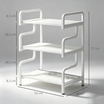 Estantería de almacenamiento de 3 niveles, estantería de metal de diseño industrial, estructura de acero, 55 x 40 x 77 cm, blanco