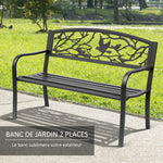 Banc de Jardin 2 Places banc extérieur jardin Style Rural Chic pour balcon terrasse patio 127 x 60 x 85 cm
