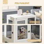 Cage pour chien cage de chien sur pied avec coussin amovible acier noir et blanc - 94 x 60 x 71,5 cm